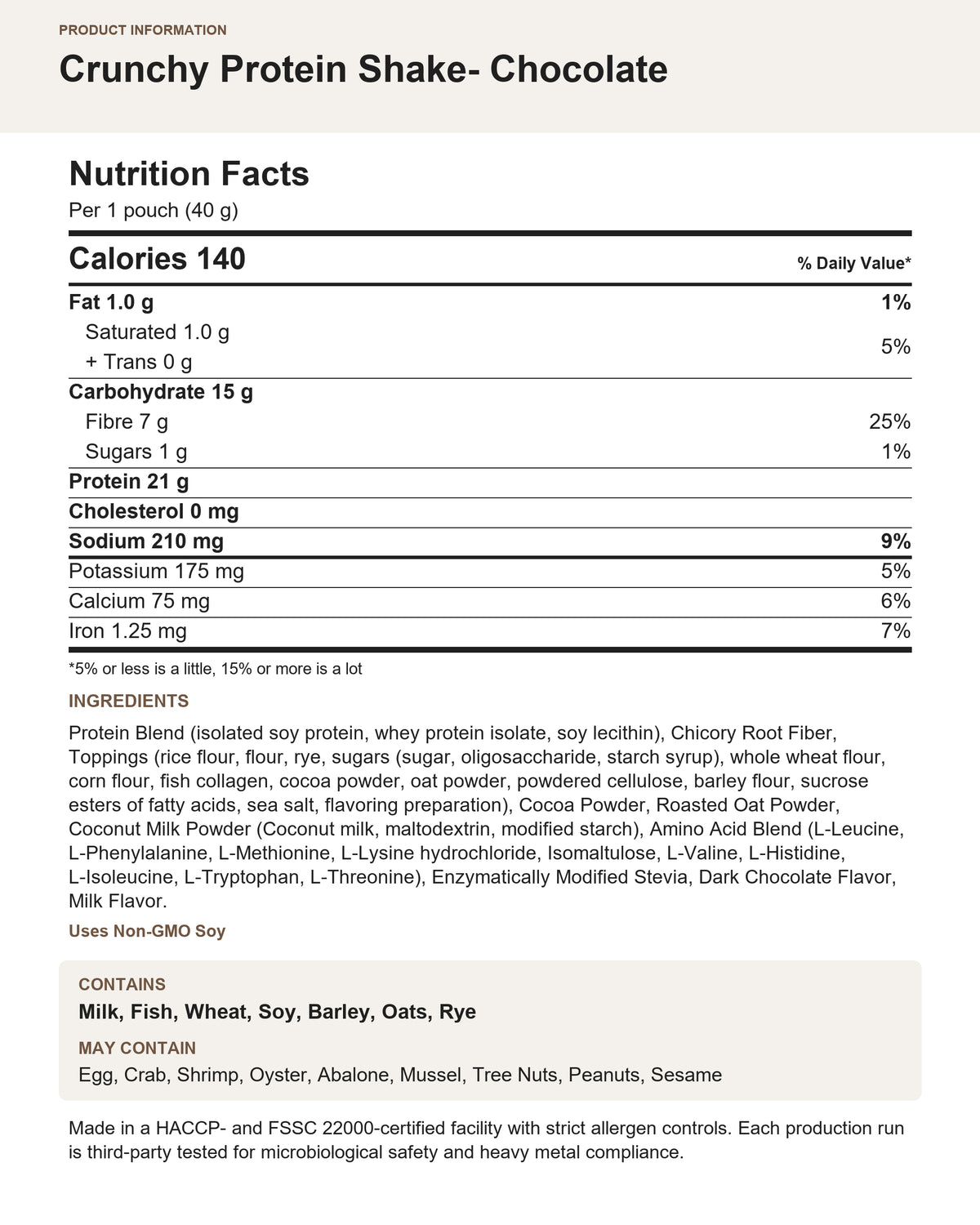 Crunchy Protein Shake — Chocolate (Pack of 10)