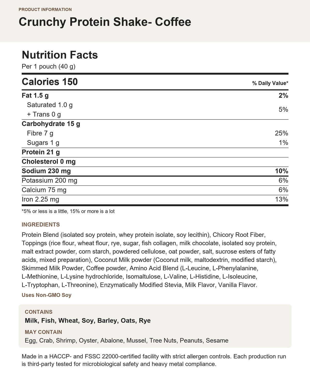 Crunchy Protein Shake — Coffee (Pack of 10)