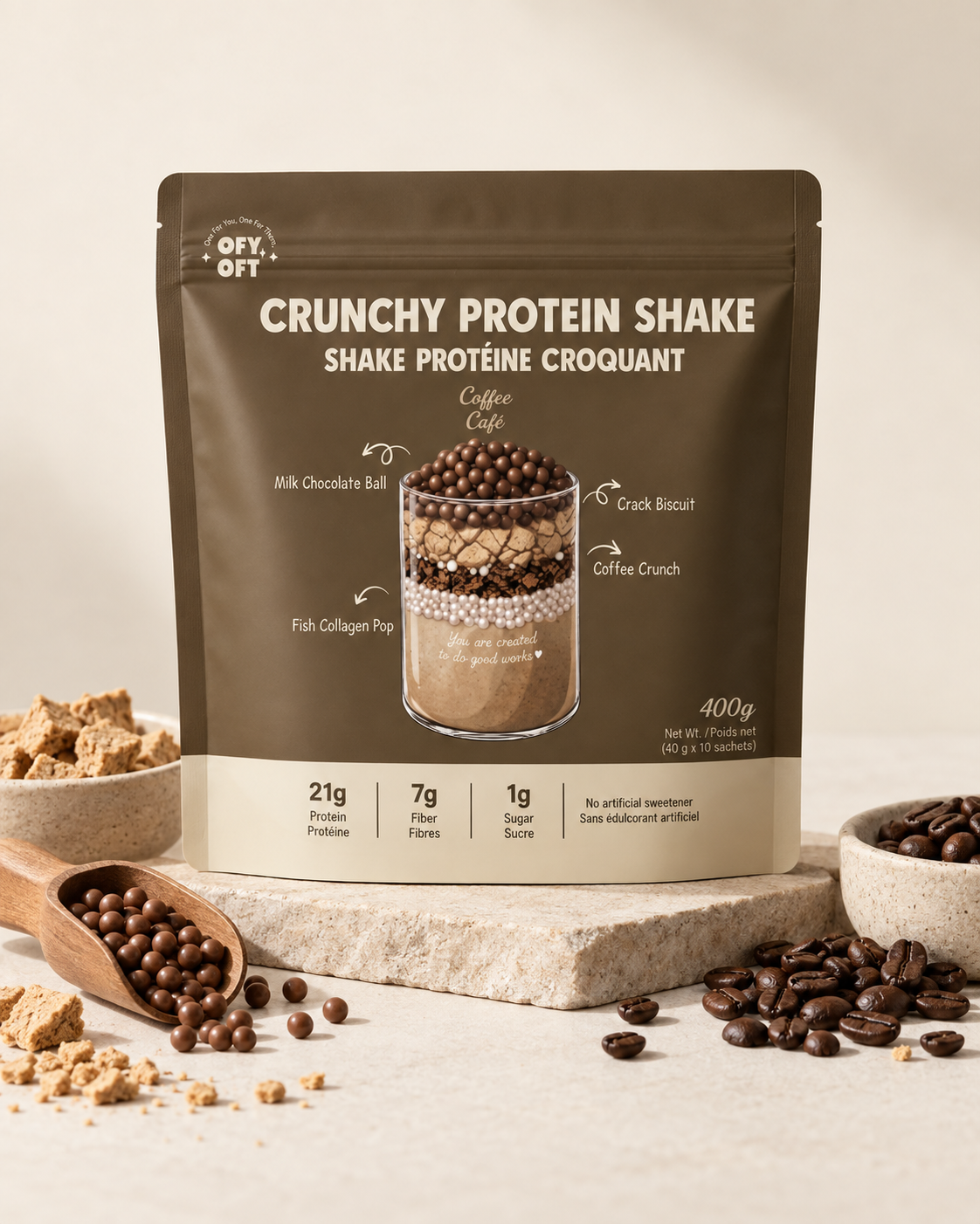 Crunchy Protein Shake — Coffee (Pack of 10)