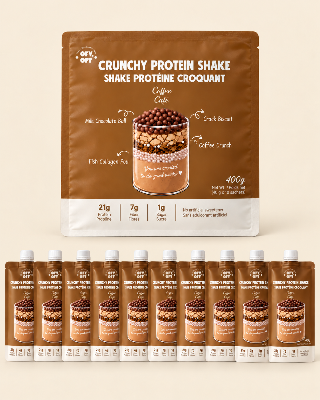 Crunchy Protein Shake — Coffee (Pack of 10)
